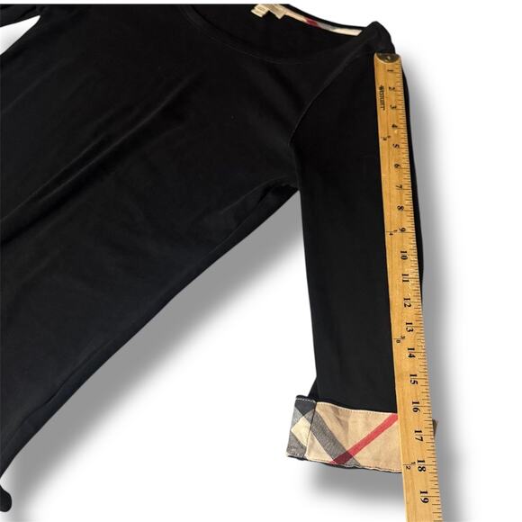 Burberry Brit Size Medium 3/4 Sleeve Black Top EUC {178} - Picture 8 of 11